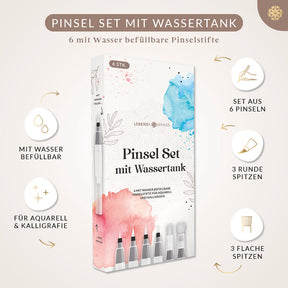 6er Pinsel Set mit Wassertank
