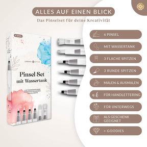 6er Pinsel Set mit Wassertank