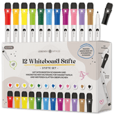 Whiteboard Stifte Set - 12 bunte Marker