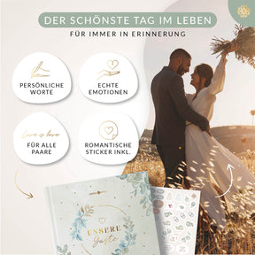 Gästebuch für die Hochzeit mit Fragen