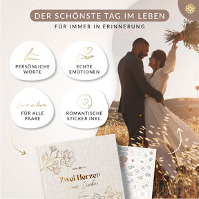 Gästebuch für die Hochzeit mit Fragen