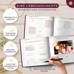 Gästebuch für die Hochzeit mit Fragen