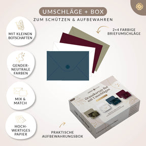 8er Set Grußkarten mit Umschlägen