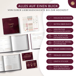 Gästebuch für die Hochzeit mit Fragen