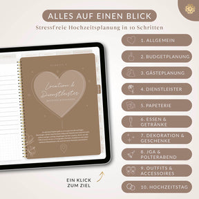 Digitaler Hochzeitsplaner - PDF mit Hyperlinks